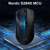Delux M800 Ultra Lightweight Gaming Mouse – 55g PAW3395 Sensor, Tri-Mode Wireless/Bluetooth/Wired, 26,000 DPI & 4K Compatible