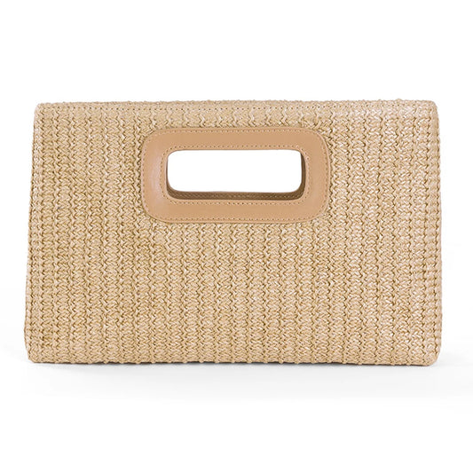 Women Straw Woven Tote Bag – Large Capacity Raffia Evening Crossbody & Hasp-Closure Summer Vacation Purse
