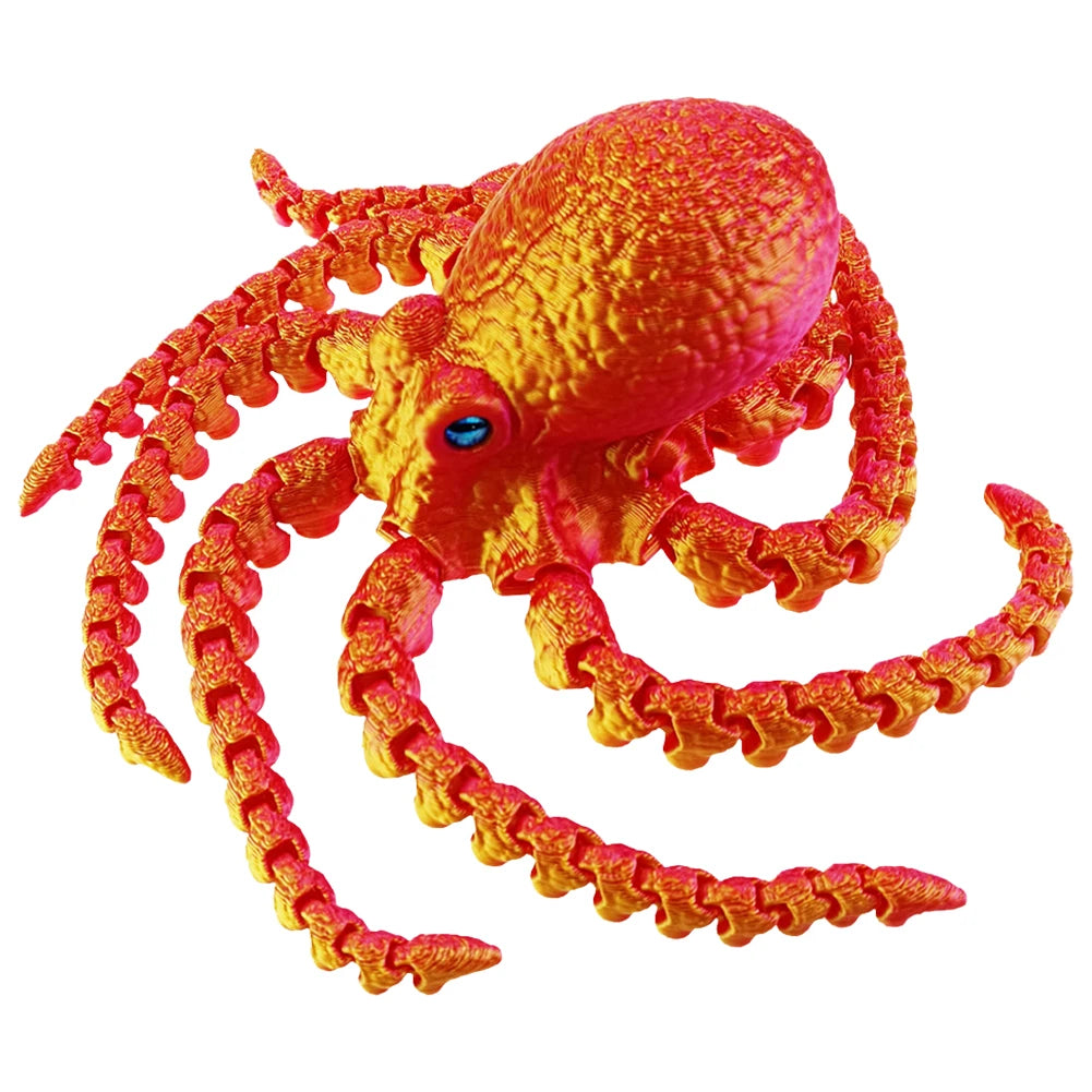 3D Printed Articulated Octopus – Sea Life Decorative Model Toy for Home & Office Desk Décor