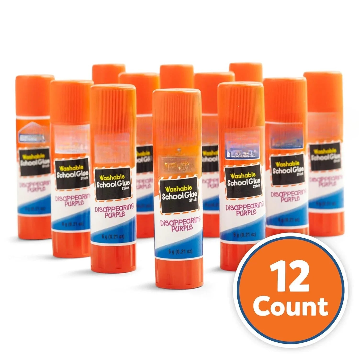 Disappearing Purple Washable School Glue Sticks – Non-Toxic 12-Pack