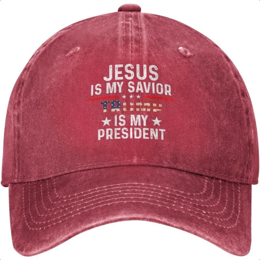 “Jesus Is My Savior, Is My President” Hat – Men’s Adjustable Baseball Cap with Fashionable Casual Style