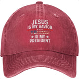 “Jesus Is My Savior, Is My President” Hat – Men’s Adjustable Baseball Cap with Fashionable Casual Style