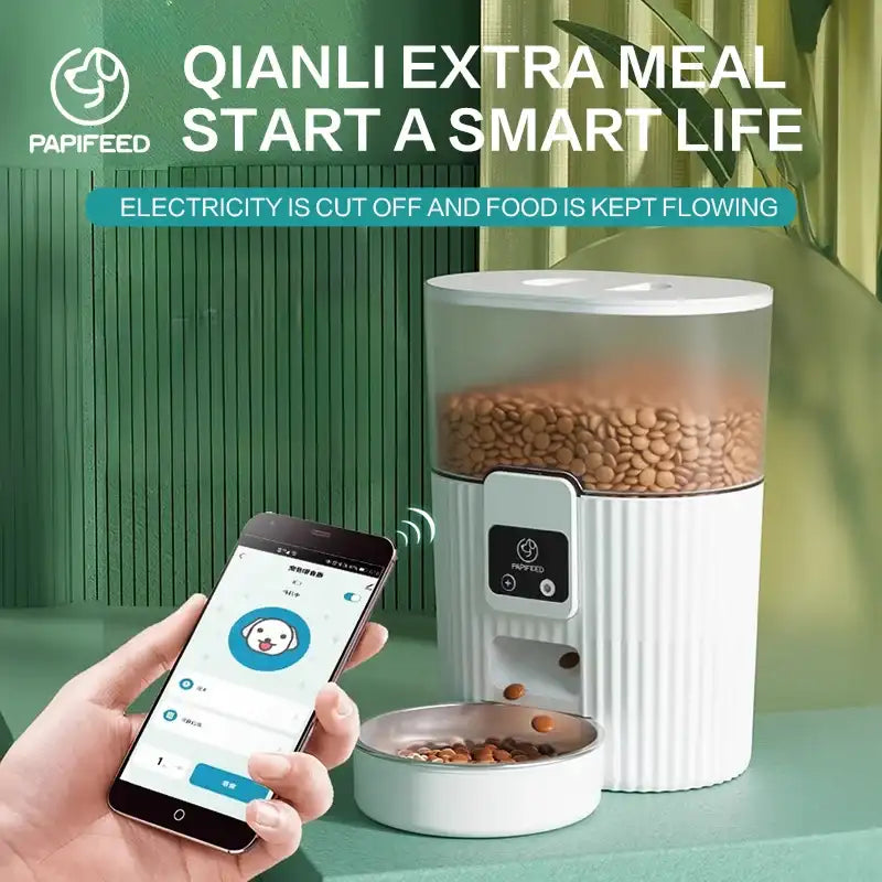 Papifeed Automatic Pet Feeder – Smart WiFi Cat & Dog Food Dispenser with Remote Control, Fixed Feeding Machine & Portion Scheduling
