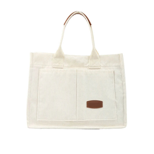Canvas Tote Bag with Top Handle – Spacious, Multi-Pocket Shoulder & Carry Bag for Work, School, Travel