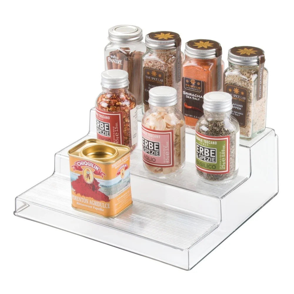Clear 3-Tier Pantry Organizer Storage Shelf – Easy-Access Condiment & Spice Rack