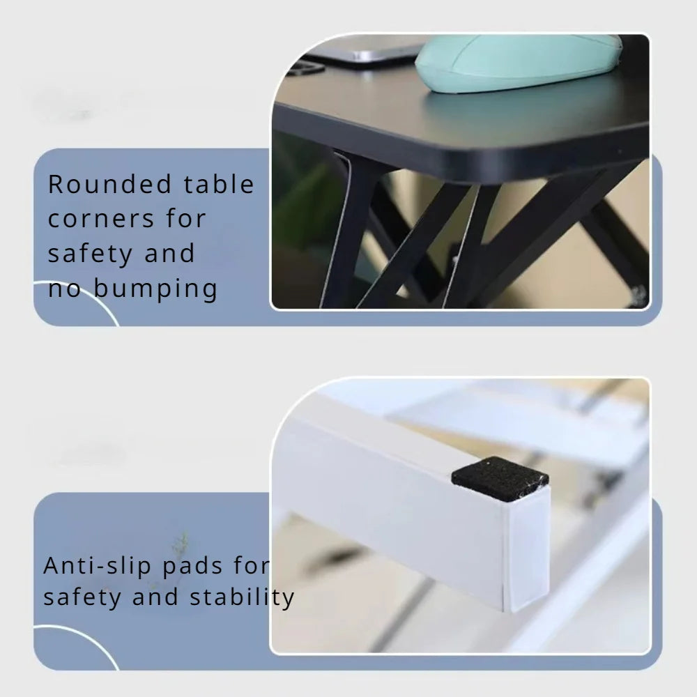 🖥️ Ultra-Slim Adjustable Standing Desk Riser – Compact Sit-Stand Desktop Converter for Monitor & Laptop