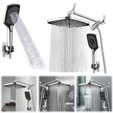 12-Inch Rainfall Shower Faucet Set – 3-in-1 Settings with Handheld & Top Spray