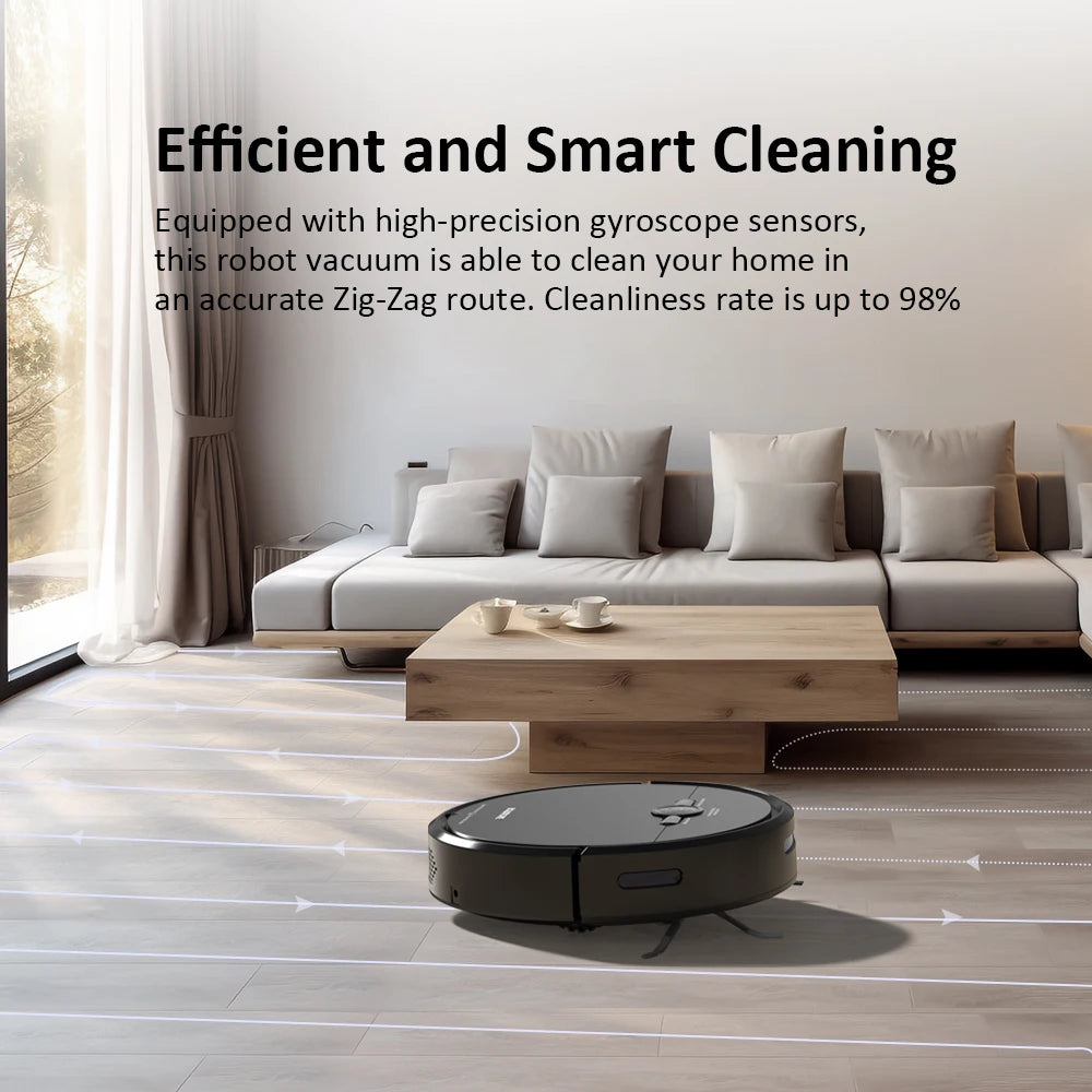 Wi-Fi App-Controlled Robot Vacuum – 3600 Pa Strong Suction, Auto-Docking & Smart Navigation