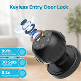 Viladepot Ball-Shaped Smart Lock – Fingerprint & App Controlled Round Electric Door Knob with Touchscreen Keypad
