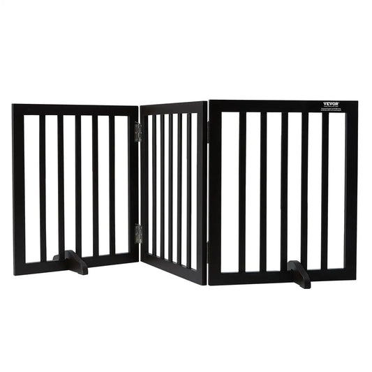 Vevor Free-Standing Dog Gate – 3 Panel Foldable Pet Gate for Narrow Passageways, Expandable Freestanding Barrier for Dogs & Pets