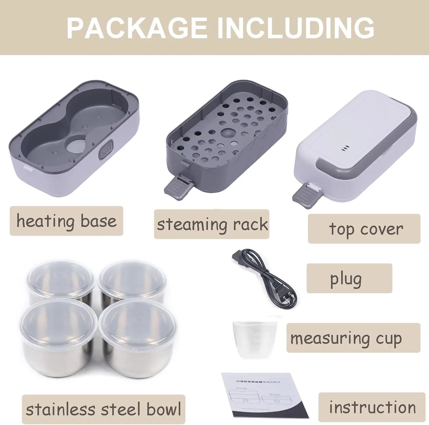 2-Layer 2-L Electric Lunch Box – Portable Self-Cooking Food Warmer Bento Container