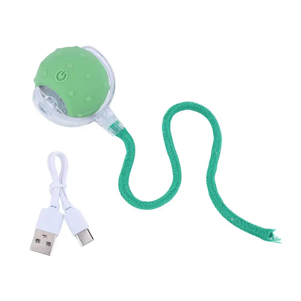 Interactive Rolling Ball Toy for Cats & Small Dogs – USB Rechargeable Smart Pet Wheel with Faux Tail