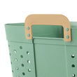 Square Elastic Laundry Basket – Grass Green Fabric Hamper with Handles & Elastic Top