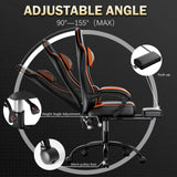Reclining Gaming Chair with Footrest – PU Leather Ergonomic Gamer Chair - PulinGO