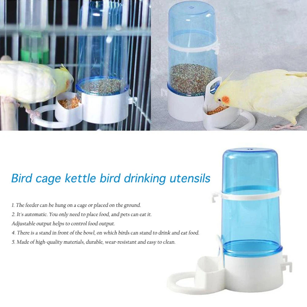 Bird Water Drinker & Feeder Container – Cage Dispenser for Parrots, Squirrels & Small Birds, Food & Water Box Accessory
