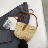 Women’s Summer Straw Tote Bag – Handmade Woven Paper Rope Crossbody with Adjustable Straps, Fashion Mobile Phone Bag
