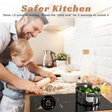 Karinear 29 cm 2-Burner Drop-In Induction Hob – Black Ceramic Glass with Booster, Timer & Safety Lock