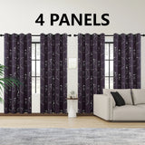 Foil-Printed Thermal Insulated Blackout Curtains – Grommet Top, Room Darkening for Bedroom (Set of 4)
