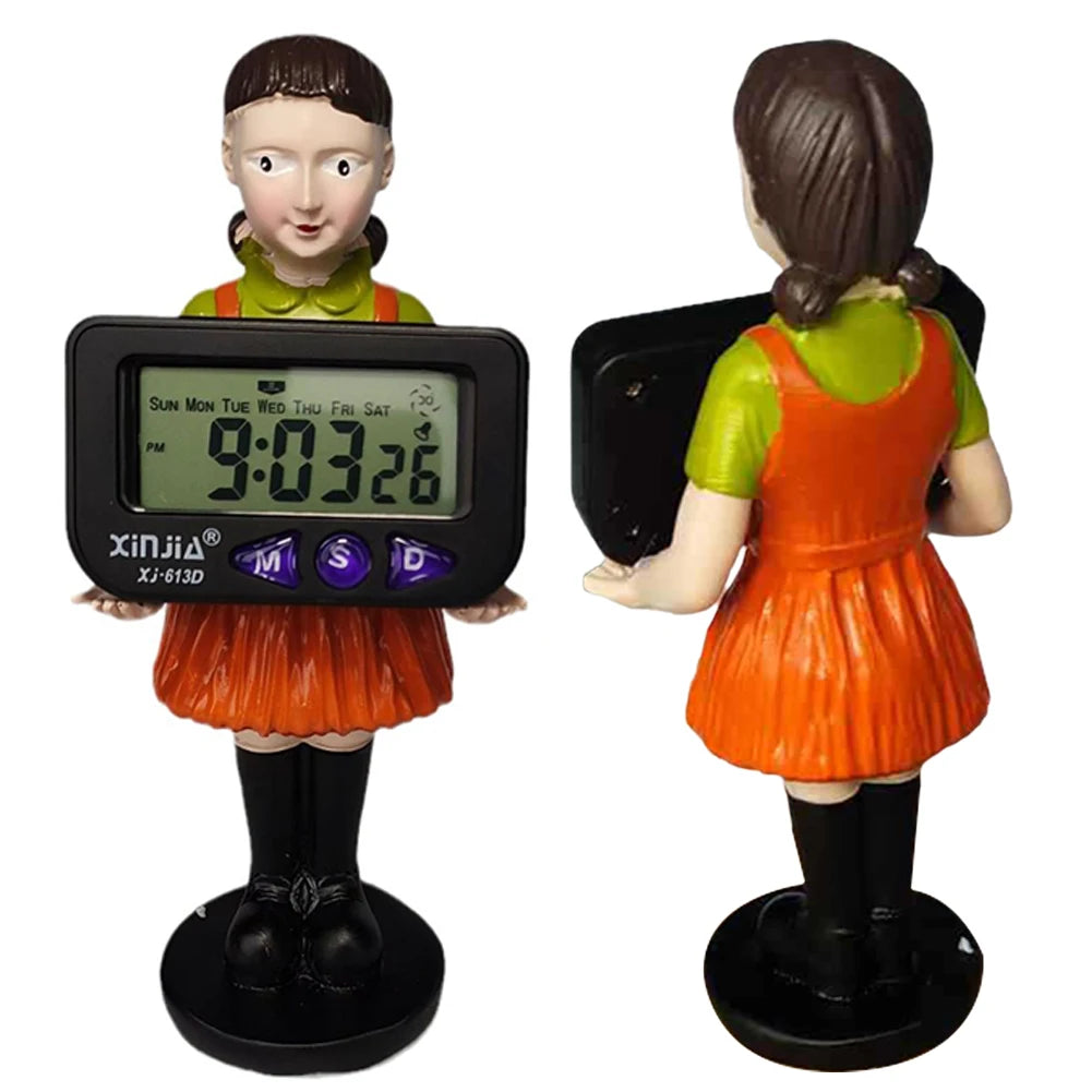 Resin Figure Doll Digital Clock – Cute Desk Clock Ornament for Korean TV Series Fans & Collectible Home Décor