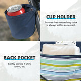 Tisetrail Portable Beach Chair – Low-Back Sling Folding Chair with Cup Holder for Adults (Lightweight, Indoor/Outdoor, Camping/Travel)