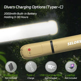 Selorss Rechargeable Camping Lamp – Portable Waterproof 2000mAh Tent Light & Spotlight for Outdoor & Work 🏕️🔦💡