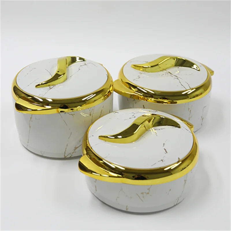 3PCS Insulated Food Warmer Container Set (1.5L / 2.2L / 2.5L) – Leakproof Thermal Lunch Boxes for Family Use