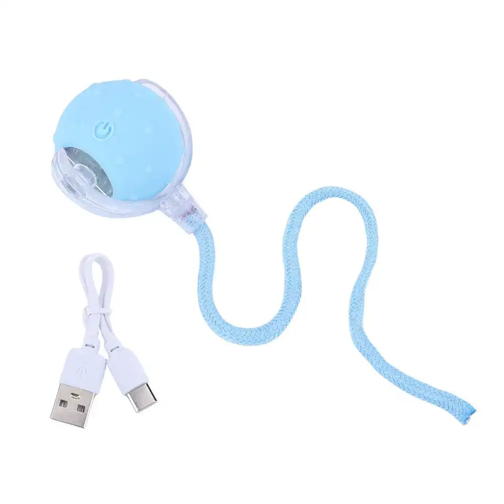 Interactive Rolling Ball Toy for Cats & Small Dogs – USB Rechargeable Smart Pet Wheel with Faux Tail