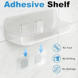 Adhesive No-Drill 2-Pack Acrylic Shower Caddy Shelves – Clear Wall-Mounted Organizer
