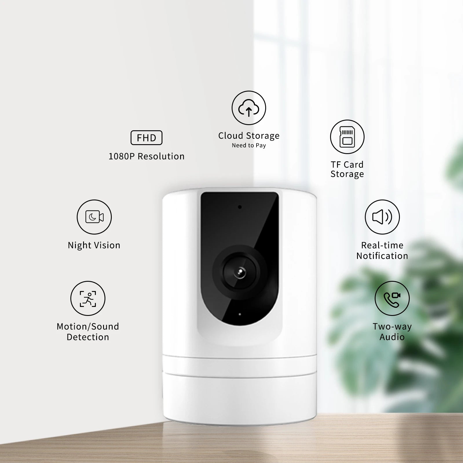 2PC Ease Life Indoor Security Camera – 1080P WiFi Pet & Baby Camera with Phone App Control, Motion Detection & Night Vision for Home Security
