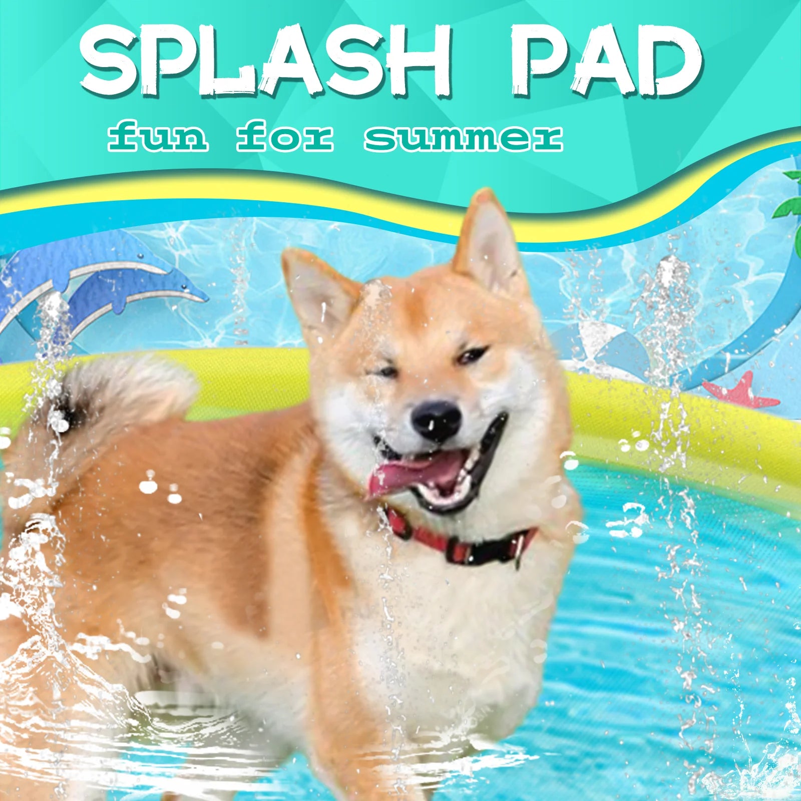 Dog Splash Pad – Non-Slip Outdoor Sprinkler Pool for Pets (Summer Water Play Toy)