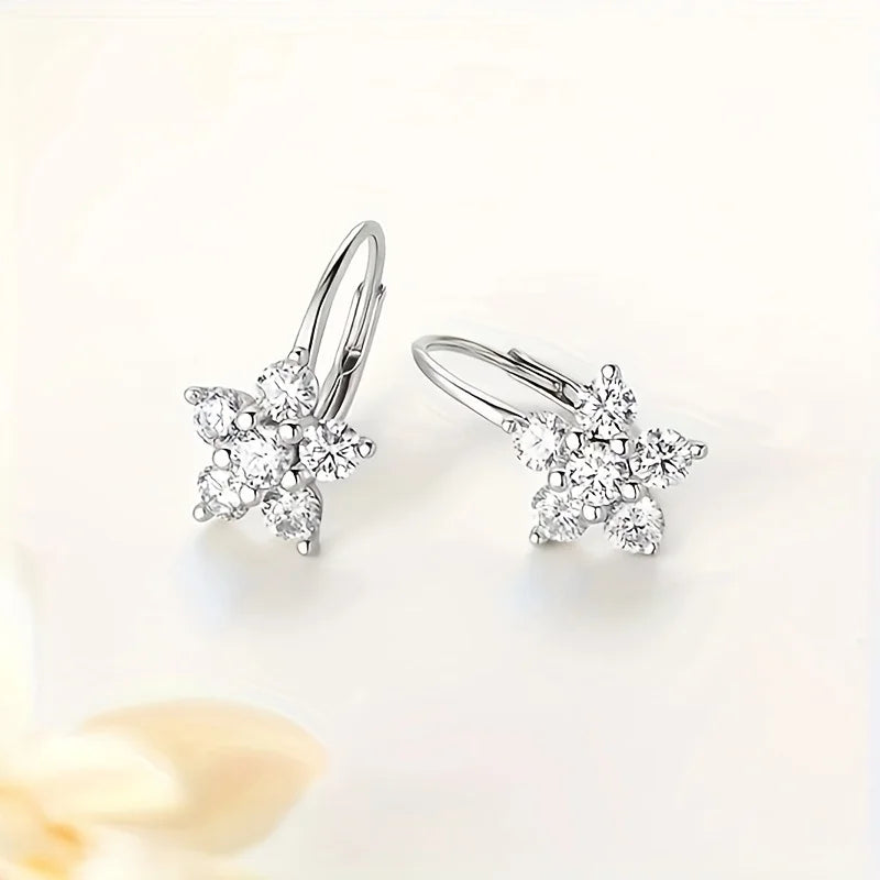 S925 Sterling Silver Sunflower Earrings with 2CT Moissanite – Elegant Gift for Women 🌻💎