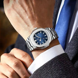 Poedagar Luxury Casual Men’s Watch – Square Dial, Stainless Steel, Luminous, Waterproof with Calendar & Gift Box