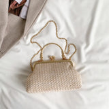 Handmade Chain Woven Shell-Shaped Handbag – Elegant Casual Women’s Underarm Bag for Travel, Street Style & Daily Outfits