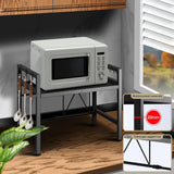 Expandable Microwave Shelf Organizer – Adjustable 42–64cm Countertop Rack, Moisture & Rust-Proof Kitchen Storage Shelf