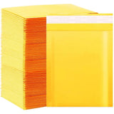 100 Pack Kraft Foam Mailers – 4″×8″ Yellow Padded Envelopes with Zip-Lock Closure for Secure Small Item Shipping