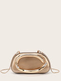Women’s Gold-Closure Evening Clutch – Elegant Box Handbag for Weddings, Parties & Formal Events