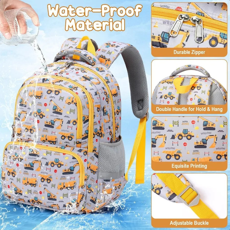 3-Piece School Backpack Set for Girls – Waterproof Cute Bookbag with Lunch Box & Pencil Case | Preschool & Kindergarten Bag