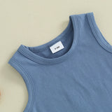 Baby Boy Summer Outfit – 2 Pcs Sleeveless Tank Top & Checkered Shorts Set for Toddler Casual Wear
