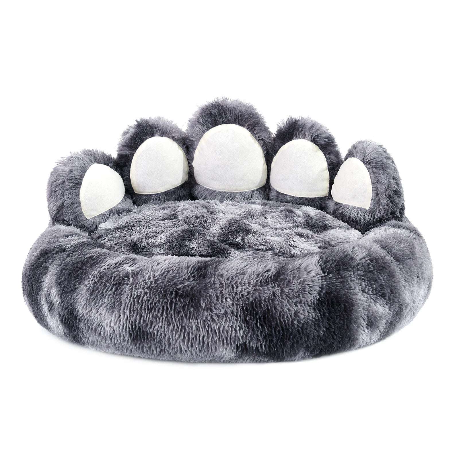 Cozy Paw-Shaped Fluffy Dog Bed – Deep Sleep Cushion for Dogs & Cats (Warm, Anti-Slip, Extra Plush)