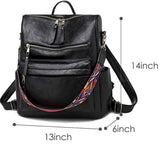 Women’s PU Leather Convertible Backpack Purse – Fashion Casual Shoulder Bag | Large-Capacity Stylish Daypack for Daily Use