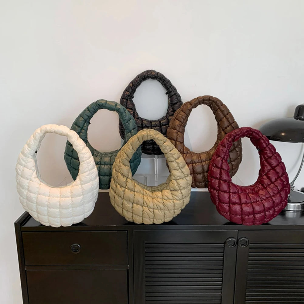 Women’s Soft Satchel Bag 👜 – Versatile Cloud Pleated Quilted Tote & Lightweight Clutch for Stylish Everyday Use