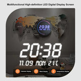 Modern LED Digital World Map Wall Clock – Large Acrylic Decorative Battery-Operated Clock for Living Room