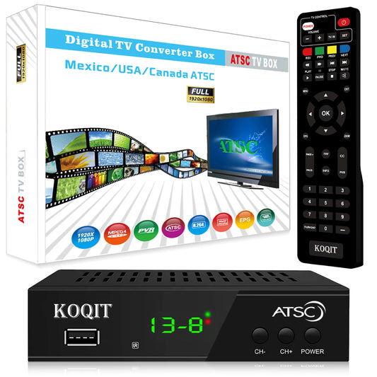 Digital TV Converter Box – ATSC Free-to-Air & QAM Cable Receiver with USB Recording for Terrestrial Broadcasts