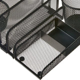 Metal Mesh 4-Piece Desk Organizer Set – Letter Sorter, Pencil Cup, Clip Holder & Memo Tray