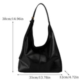 Women’s retro simple tote bag – large-capacity shoulder handbag, versatile casual shopping & work bag with minimalist design