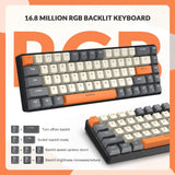 T8 Wired 65% Mechanical Gaming Keyboard & Mouse Combo – RGB Backlit TKL 68-Key Anti-Ghosting Keyboard with Coiled Cable & Tactile Switches