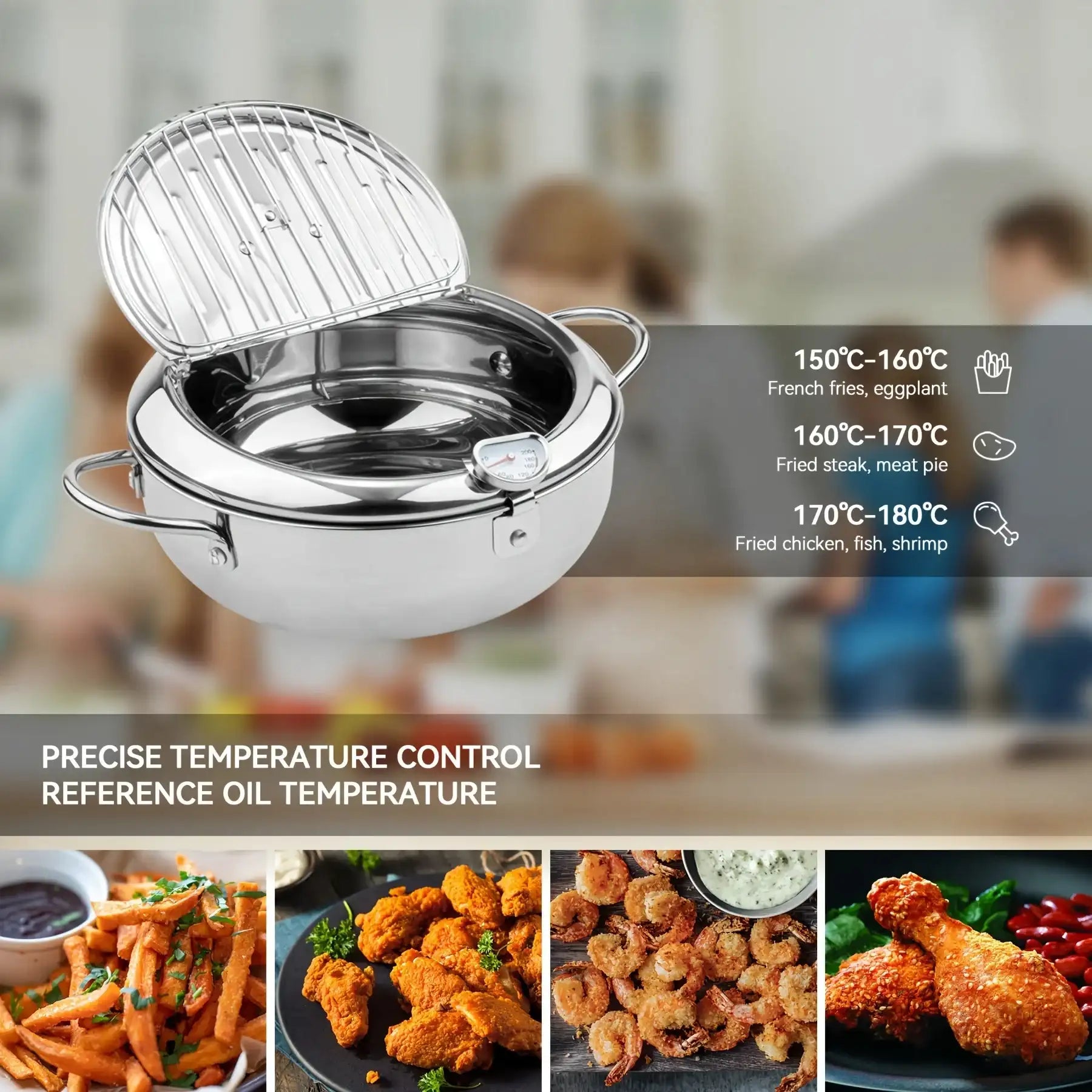 “28 cm / 4.2 L Stainless Steel Deep Frying Pot – Large Capacity Japanese-Style Tempura Pan”