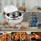 “28 cm / 4.2 L Stainless Steel Deep Frying Pot – Large Capacity Japanese-Style Tempura Pan”