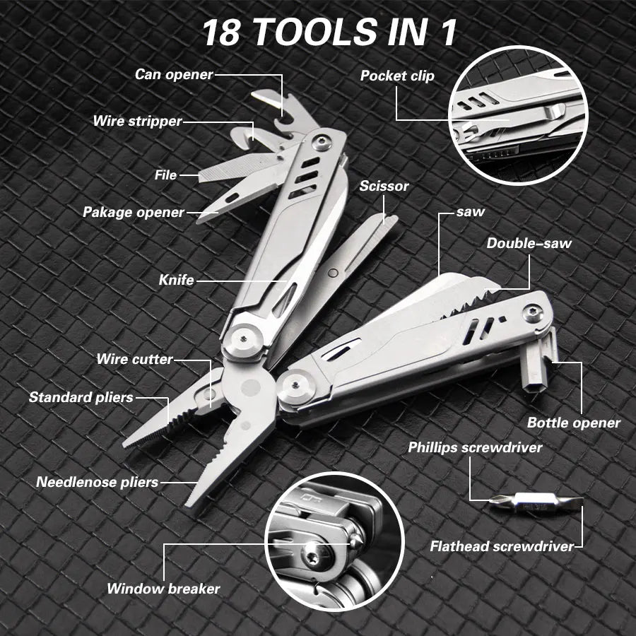Multifunctional Tactical Pliers – Outdoor Survival Multi-Tool with Knife | Portable Camping Gear for Hiking, Emergency & EDC