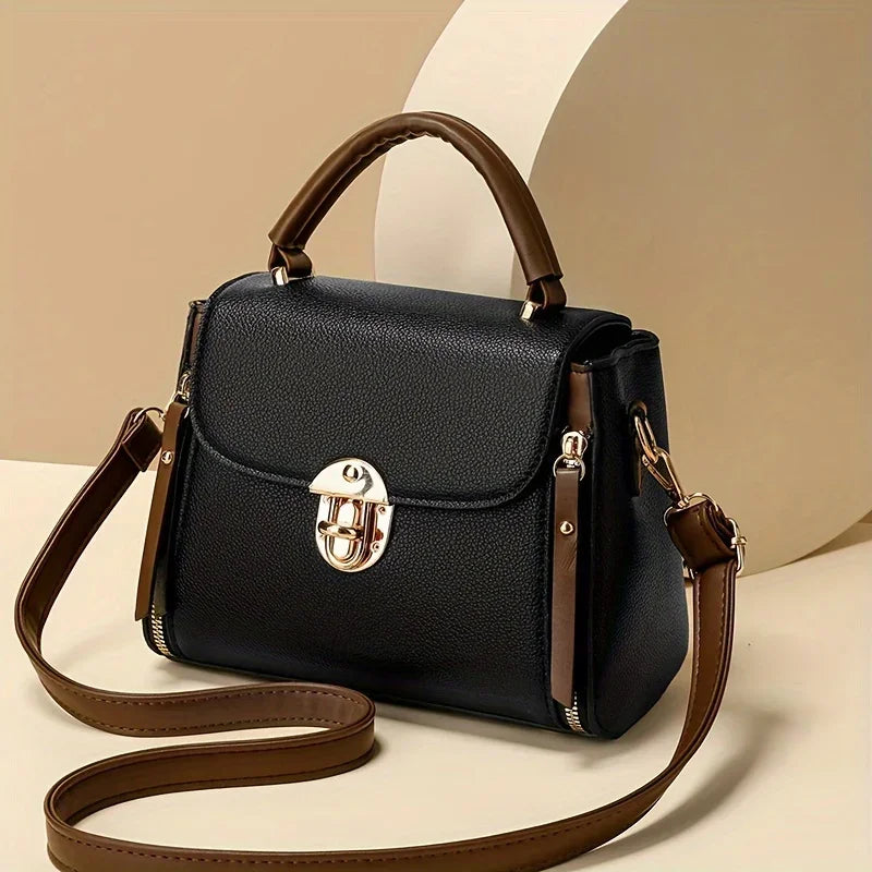 Women’s PU Leather Small Handbag – Fashion Shoulder & Crossbody Bag with Top Handle, Designer Daily Shopping Pouch